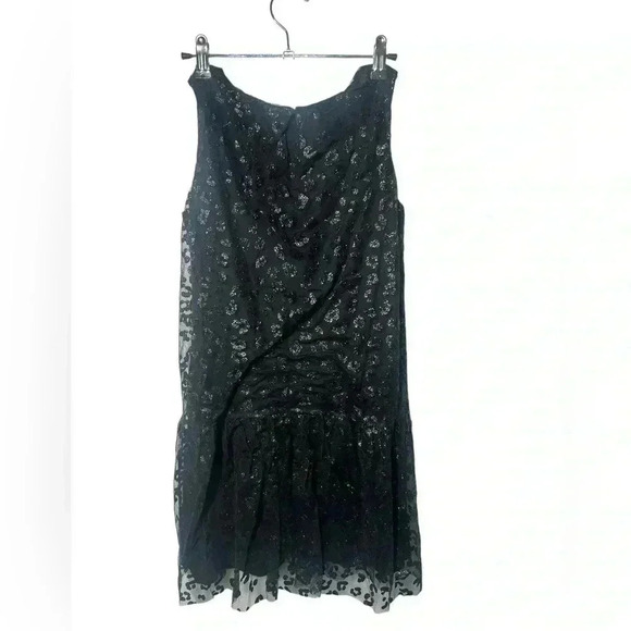 ZARA GIRLS BLACK LEOPARD GLITTER DRESS. SIZE 13/14 - Picture 2 of 3